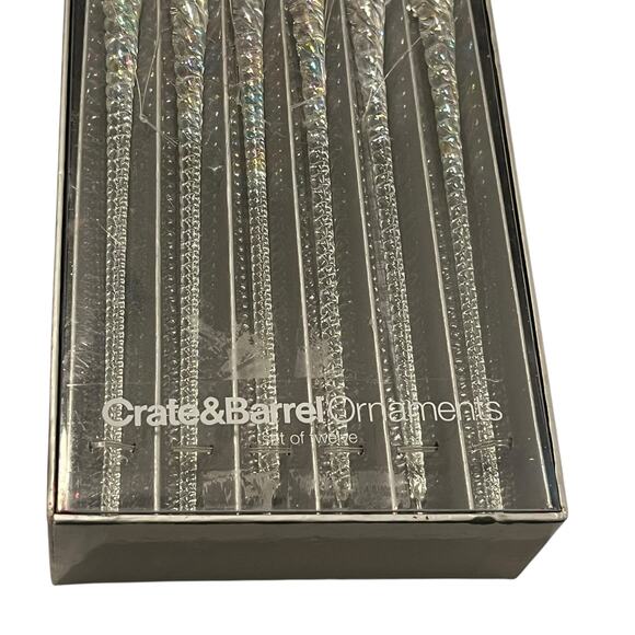 Crate & Barrel Clear Glass Icicle Ornaments 7" Set of 12 - Picture 1 of 5